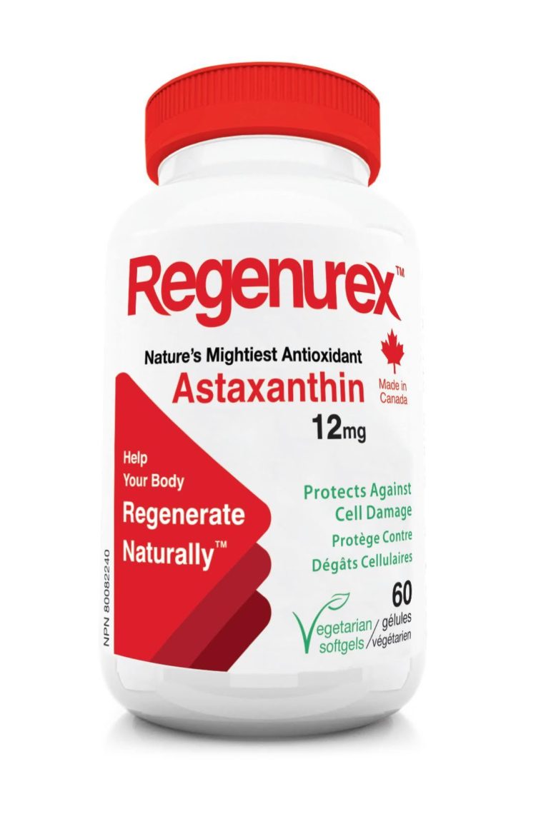 Astaxanthin 12mg, 60 softgel caps, by Regenurex